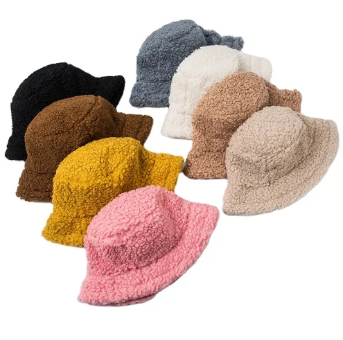 Lambs Wool Bucket Womens Hats Japanese 