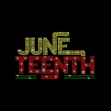 Iron-On Juneteenth Afro Girl Month Motif Rhinestone Transfers for Black Cultural Shirts Jackets Hats Festival Decoration