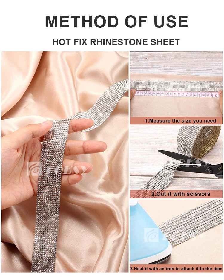 Bling Heat Transfer Self Adhesive Hotfix Rhinestone Sheet Hot Fix