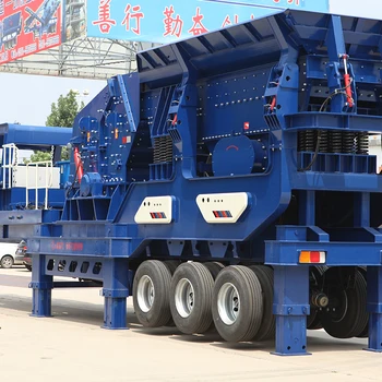 quarry crushing plants mobile stone impact crusher with feeder and belt conveyor
