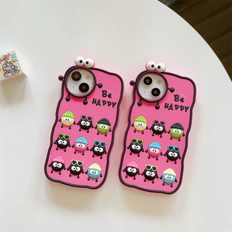 Be Happy Briquette Fairy Mobile Back Cover Silicone Cartoon Phone Case for Apple iPhone 15 14 13 12 pro max 11