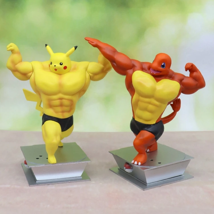 Action Figures Pokemoned Muscle Pikachus Charmander Squirtle Bulbasaurs