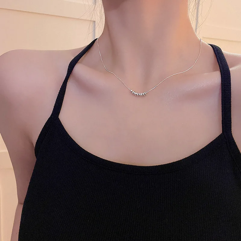 personality small ball necklace women light luxury simple necklace exquisite wild clavicle chain