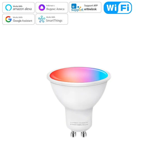 GU10 5W E27/E26 M16 LED Smart Bulb WiFi Controlled  and Bluetooth Color Changeable and Dimmable for Home Use