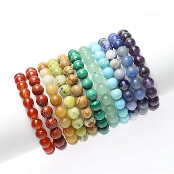 8MM Wholesale Natural Stone Bracelets Gemstone Healing Quartz Crystal Bracelet For Woman Jewelry