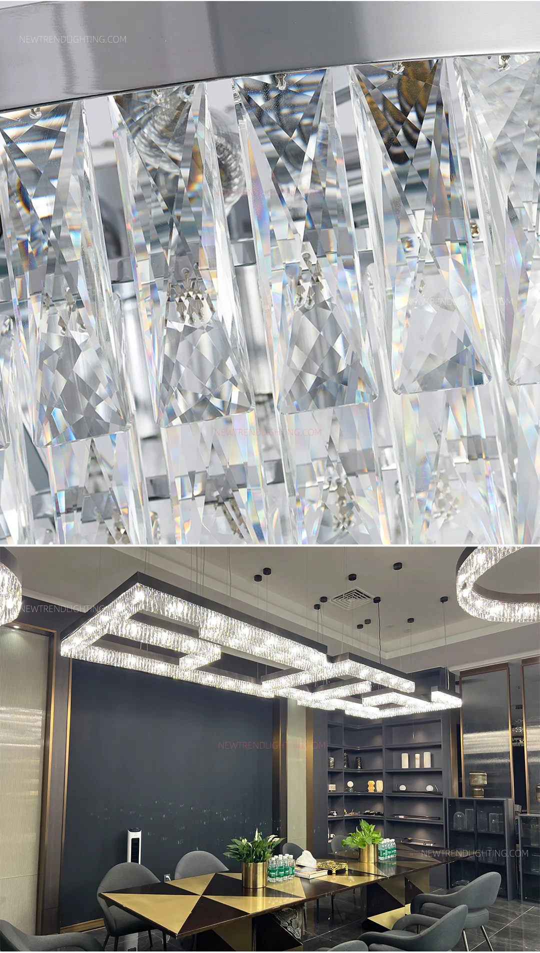 cpl 515 custom sculptural crystal chandelier bespoke flush mount led lighting manufacturer for luxury restaurants-1
