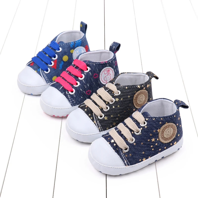 Spring and Autumn Animal logo Soft-soled Canvas Baby Shoes for Girls and Boys manufacture