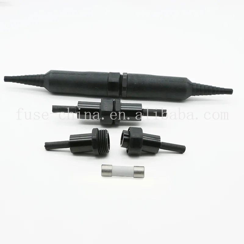 IP67 Waterproof 600V In-line Fuse Holder for 10x38mm Fuses with Bakelite Housing and Silicone Casing