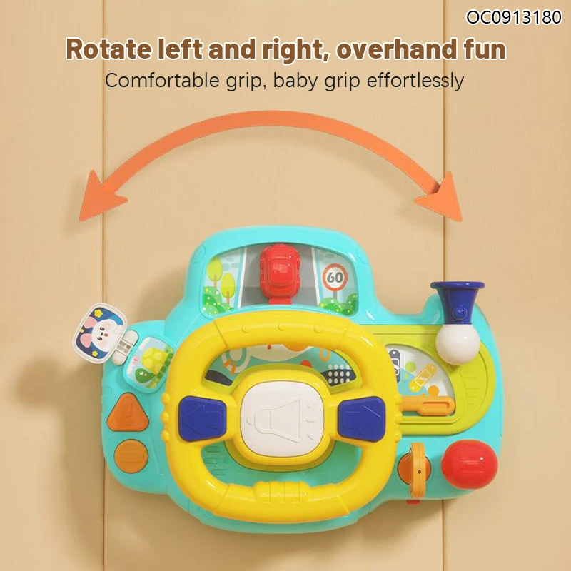 Electric steering wheel toys for baby product educational toys with music and light