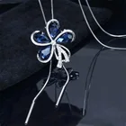 Silver Pendant Personalized Silver Plated Necklace With Newly Designed Moran Rhinestone Flower Pendant