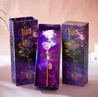 Gift Galaxy Rose 24k Galaxy Rose With LED Light Artificial Galaxy Rose Flower For Valentine's Day Gift
