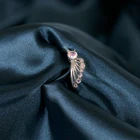 Design Gemstone Wholesale New Design Stylish Angel Wings Sterling Silver Natural Gemstone Rings