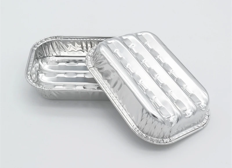 product tia cb24 food grade rectangle single use bbq grill pan disposable perforated aluminum foil trays-4