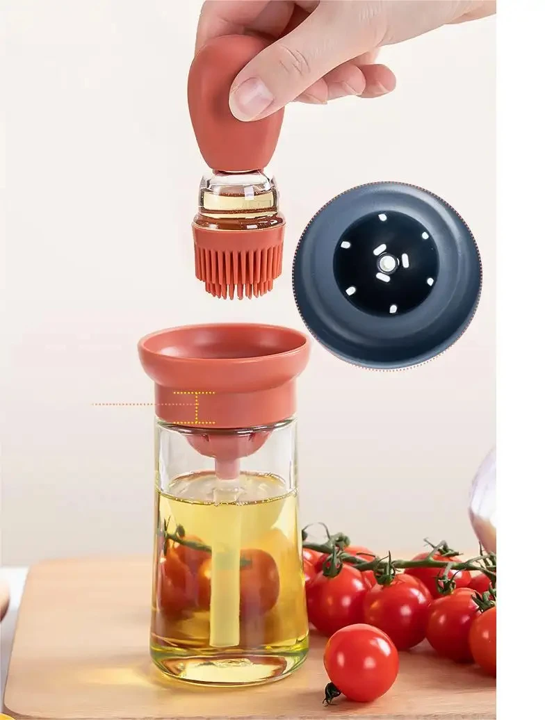 180ml Glass Oil Dispensing Container With Brush Portable Olive Dropper Storage Jar Oil Dispenser Bottle