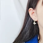 Silver Jewelry 925 Sterling Silver Natural Mother Of Pearl Shell Earrings Gold Plated Butterfly Earrings Jewelry For Women