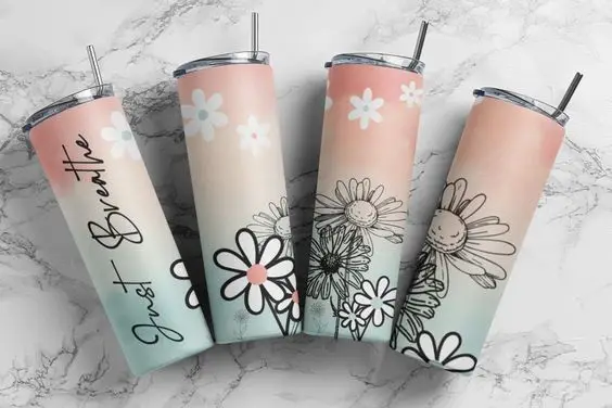 20oz stainless steel insulated white skinny straight sublimation blank tumbler 20 oz with Rubber straw