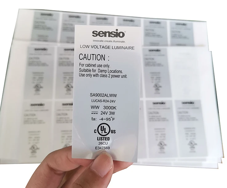Custom Heat Resistant Durable 969 Certification Pet industrial CE Mark Electric Appliance Label packaging labels sticker