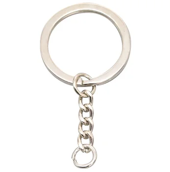 Wholesale stainless steel key ring with chain for keychain