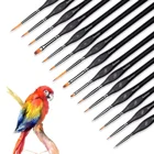 Custom 15Pcs Nylon Hair Wood Handle Fine Detail Acrylic Watercolor Brush Professional Miniature Artist Paint Brush Set