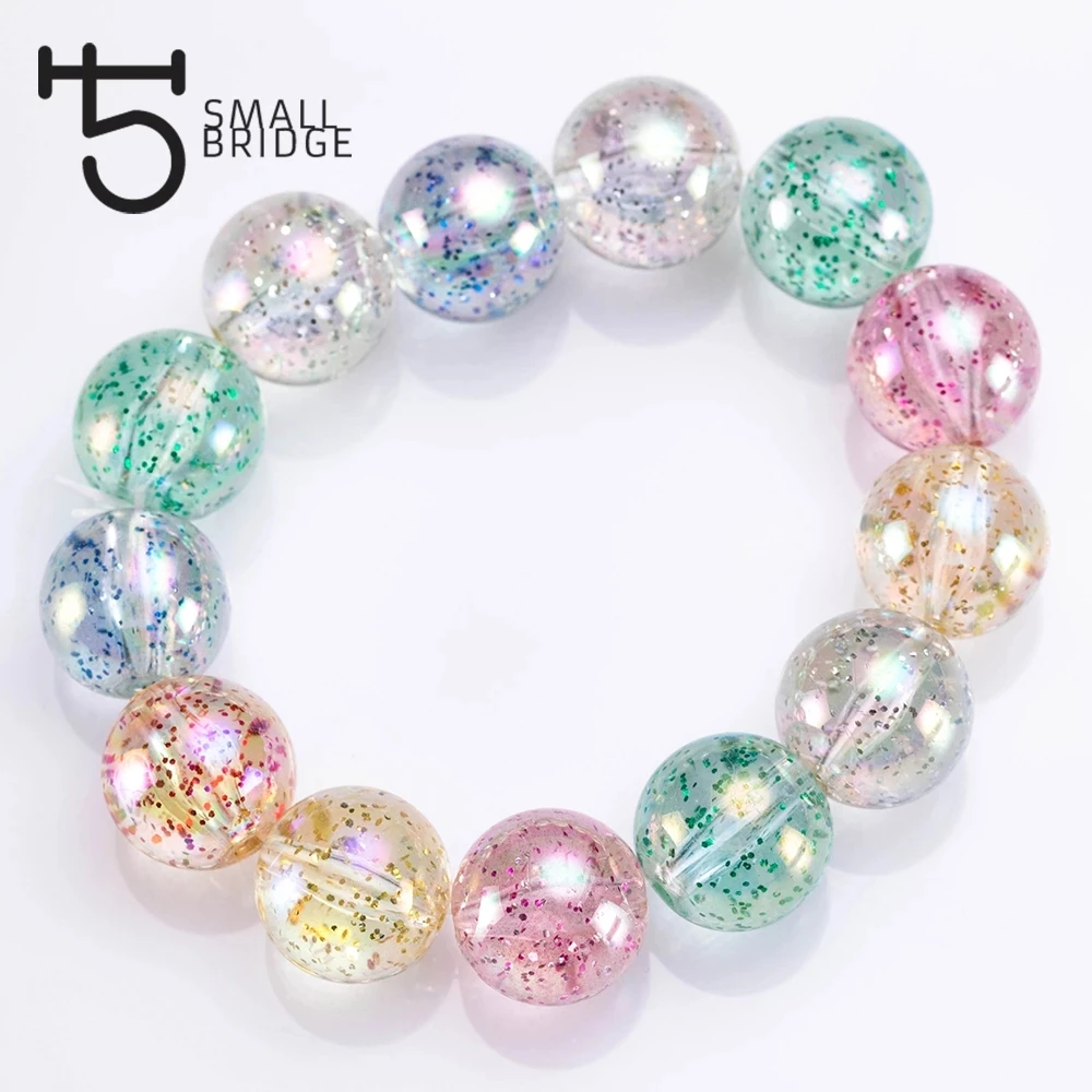 product 20mm large mixed color round resin beads jewelry making diy accessories material with hole spacer glitter beads wholesale-34