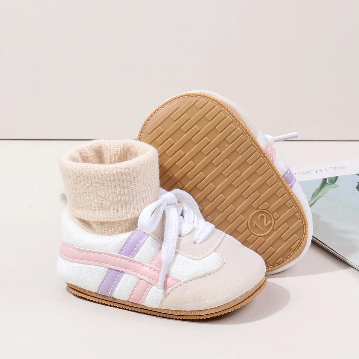 High Quality Autumn Winter Pre-Walking Baby Shoes Soft Sock Anti-Slip TPR Sole Light Flat Ankle-Covered Design Toddlers manufacture