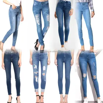Wholesale plus-size women's jeans New women's denim pants Blue jeans Cotton jeans