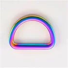 Bag Luggage Rainbow Color Flat Type Metal D Ring For Hand Bag Luggage