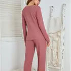 Pajamas Pajamas 2020 New Fashion Comfortable Winter V-neck 2 Piece Set Knit Women's Sleepwear Pajamas