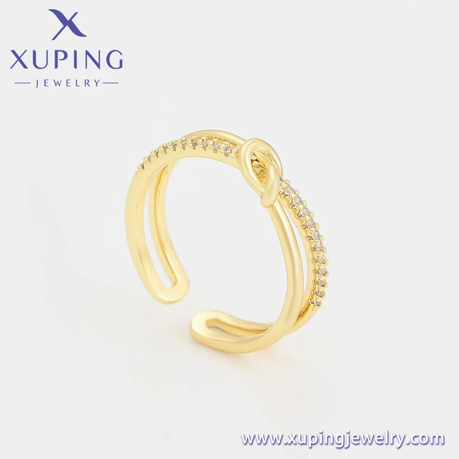 A00913799 xuping jewelry Fashion Inexpensive Multi-Stock Exquisite Knot Design 14k Gold Plated Open Ring
