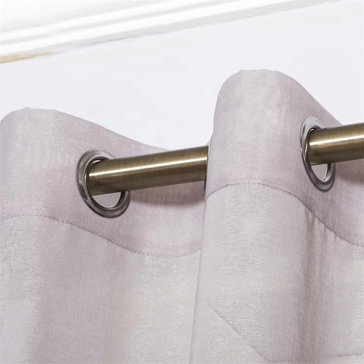 Inner gray curtain for living room soft home decor sheer faux linen voile