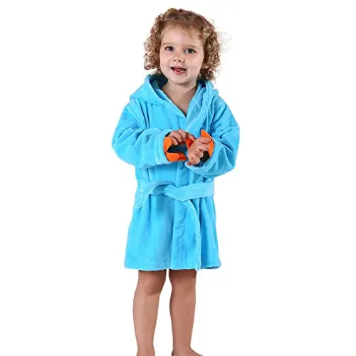 Cotton children bathrobe wholesale towel kids hoodies personalized bath robe