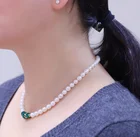 Earring Agate Women's Jewelry Necklace Bracelet Earring Set Agate Flower Piece Pearl Jewelry