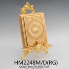 Silver Gold Muslim Metal Silver Gold Souvenir Decoration Quran Book Box With Stand