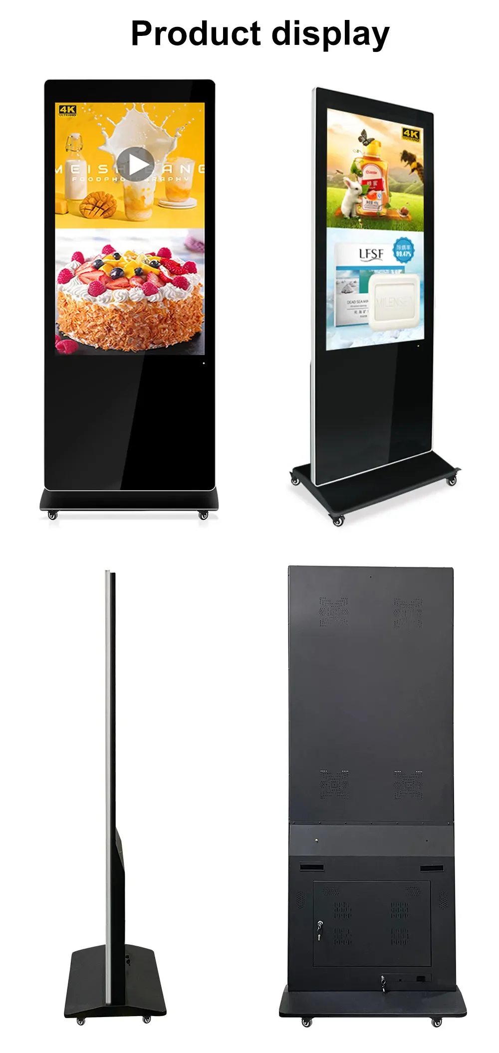 Inch Floor Stand Lcd Display Touch Screen Indoor Android Advertising Digital Signage Totem