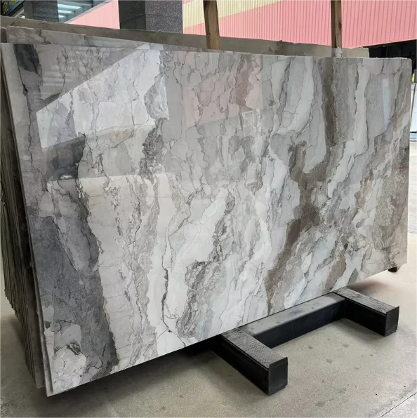 product camu white marble polished modern design grey marble slab for kitchen bathroom living room or hotel use 1 year warranty-1