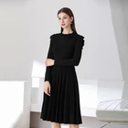 Clothes New Arrival Knitted Long Sleeve Black Dress Clothes 2021 New Winter Casual Black Dresses