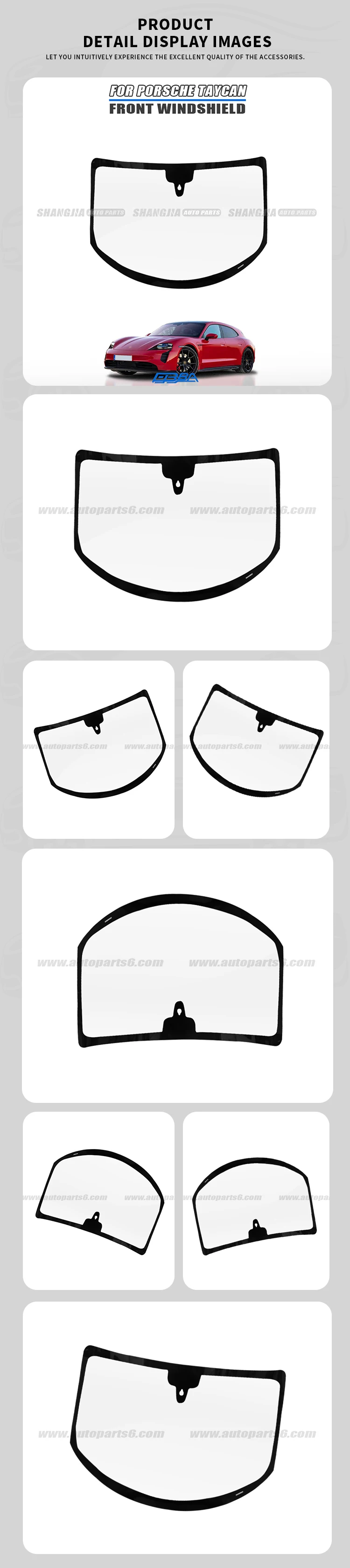 product transparent smooth glossy uv protection curved anti glare windshield for porsche taycan 2017 2026788-3