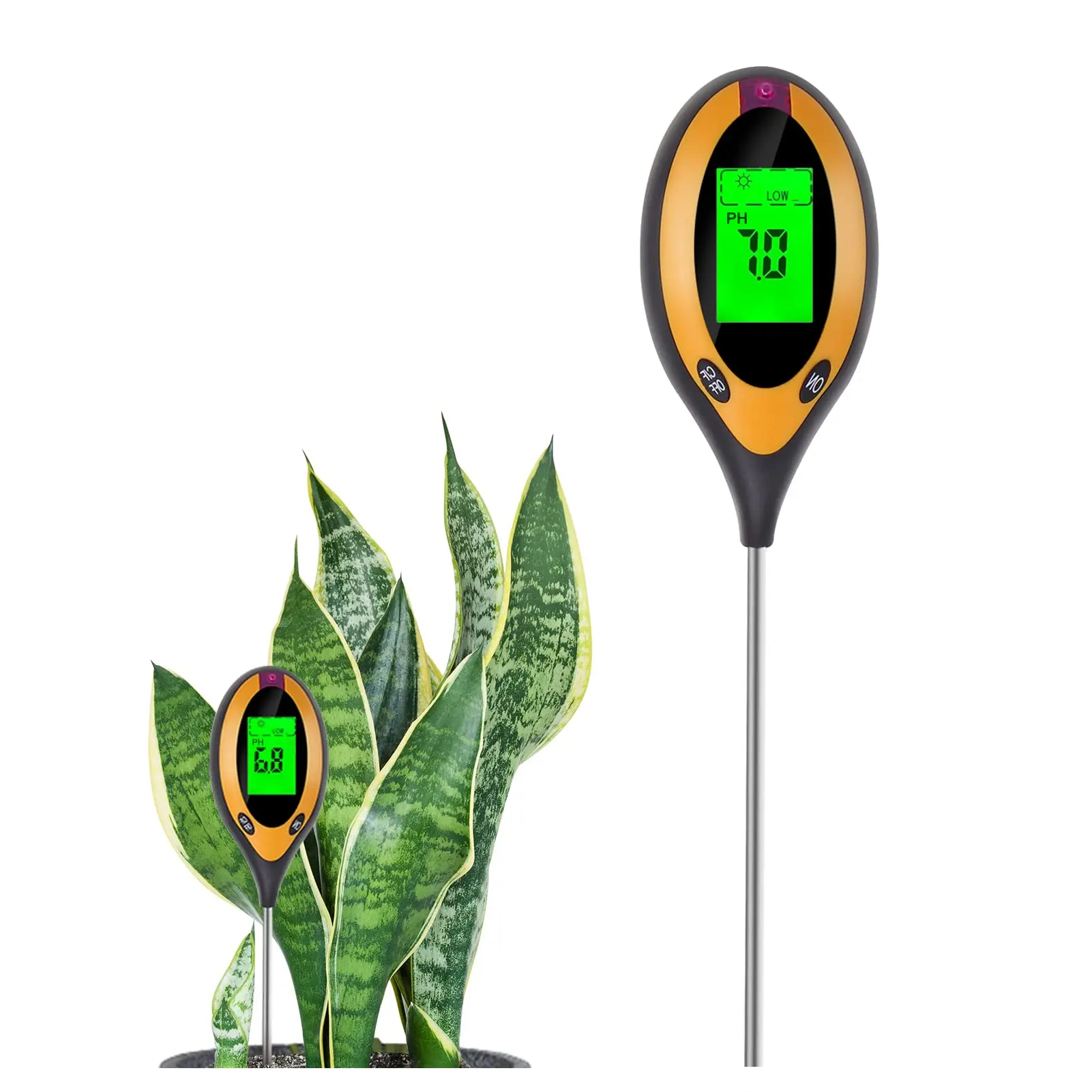 Medidor de PH del Suelo Luz Solar Interior Temperatura Pomeloone 4 en 1 Suelo Tester de PH Batería No Incluida Exterior Medidor de Humedad para Plantas Granja Jardín 
