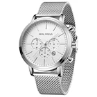 Timepiece MF 0297G Elegance Men Timepiece Watch Fashion Dial Stainless Steel Band Men Watch