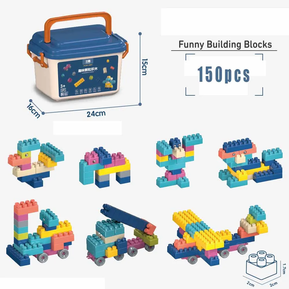 600PCS Plastic Educational Fun Games Big Building Block toys Set for Children