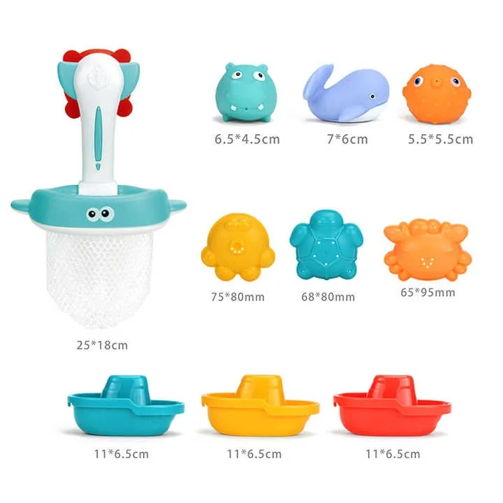 EPT 8 Pieces baby bath toy water floating toy fish game for baby