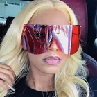 Clear Frames Manufacturer Hot Women Men Oversized Big Clear Rimless Frames Shield Sunglasses Sun Glasses