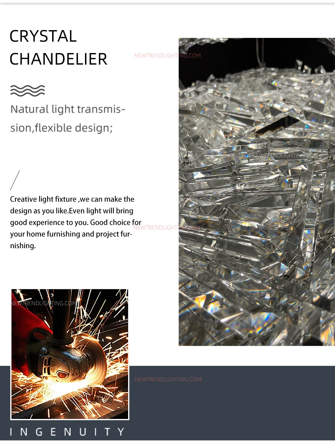 cpl 512 custom cascading crystal chandelier luxury bespoke led staircase lighting manufacturer for high end villas-1