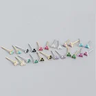 Gold Plated Stud Isunni 925 Sterling Silver 18k Gold Plated Mini Cubic Zirconia Stud Earrings