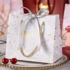 Bags Luxuri Gift Bag Price Elegant Customized Brand Logo Luxury Shopping White Paper Gift Bags With Ribbon Handles