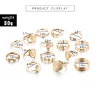 Ring Cross Vintage Ring Set Beauty Head Gold Coin Cross Pattern Inlaid Diamond Heart Finger Ring 15pcs/set