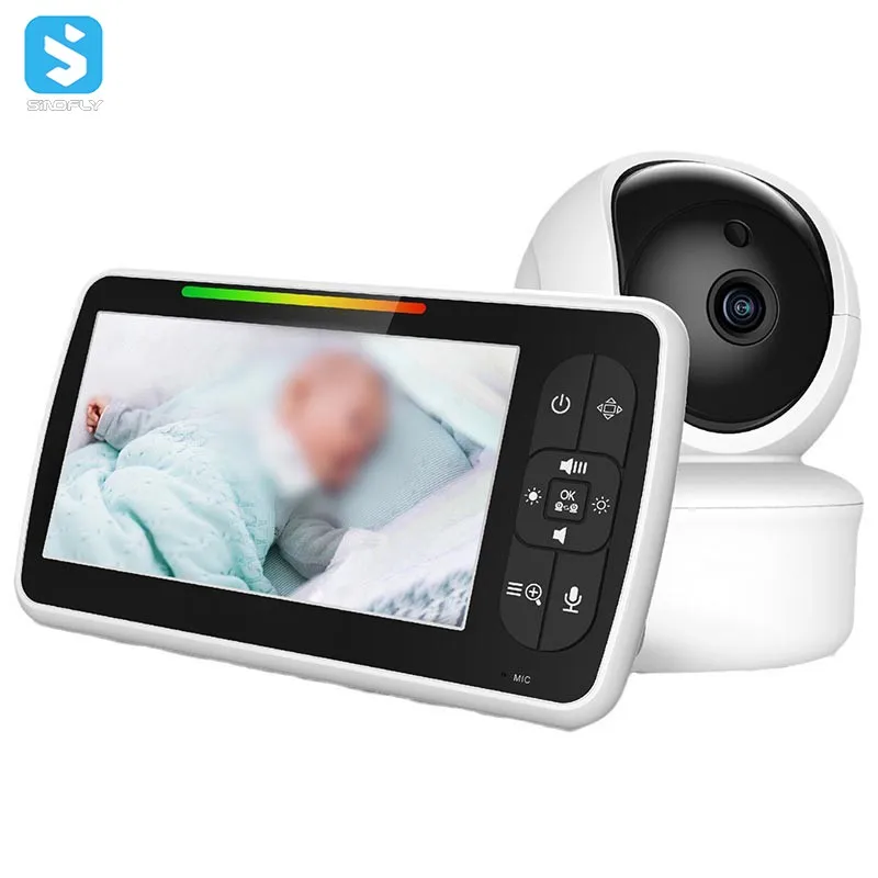 5.0 inch Baby Monitor Camera Wireless Video Nanny HD Security Night Vision Temperature Sleep Detection Baby Monitor With Camera