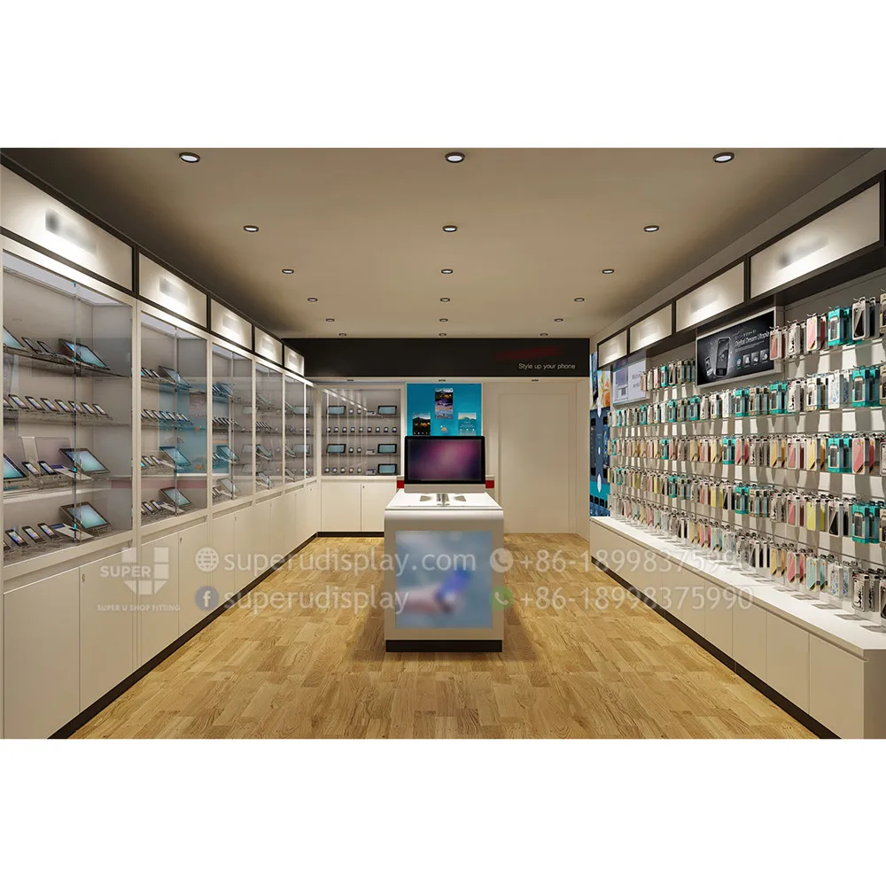Modern Shop Counter Design For Mobile Phone Shop Interior Display