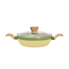 Set Custom Nonstick Double Color Ceramic Coating Aluminium Induction Bottom Cooking Pots Pans Cookware Set