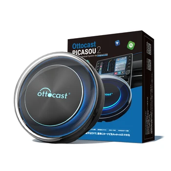 Ottocast PICASOU 2 Qualcomm Octa-core Android 10 4+64G CarPlay Android Ai Box with 4G SIM